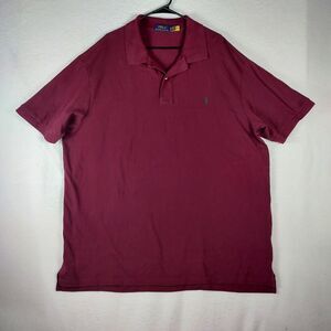 Polo Ralph Lauren Big & Tall 3XB Burgundy Cotton Polo Shirt Men’s Maroon Pony